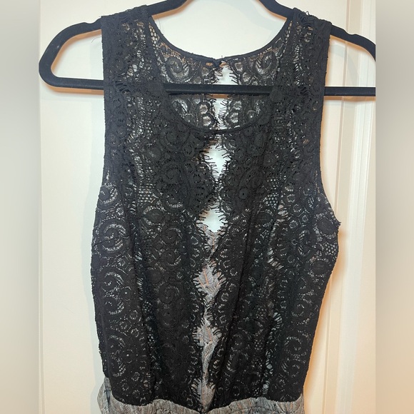 🖤✨Anthropologie Elevenses Lace Medley Jumpsuit Size 12 - Picture 6 of 10
